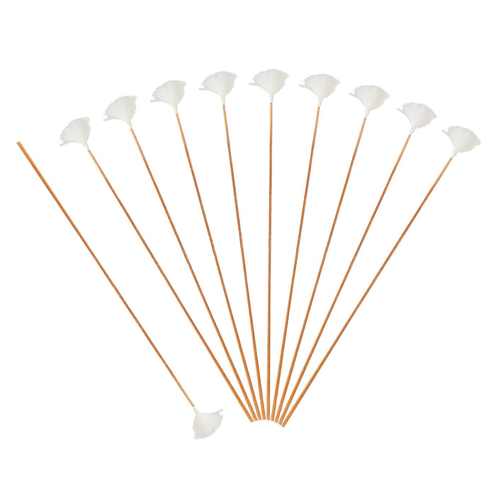 Crofta 10 Pieces Goose Feather Earpicks for Adults Children Ear Pick Ear Spoon White Thread S