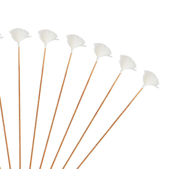 Crofta 10 Pieces Goose Feather Earpicks for Adults Children Ear Pick Ear Spoon White Thread S