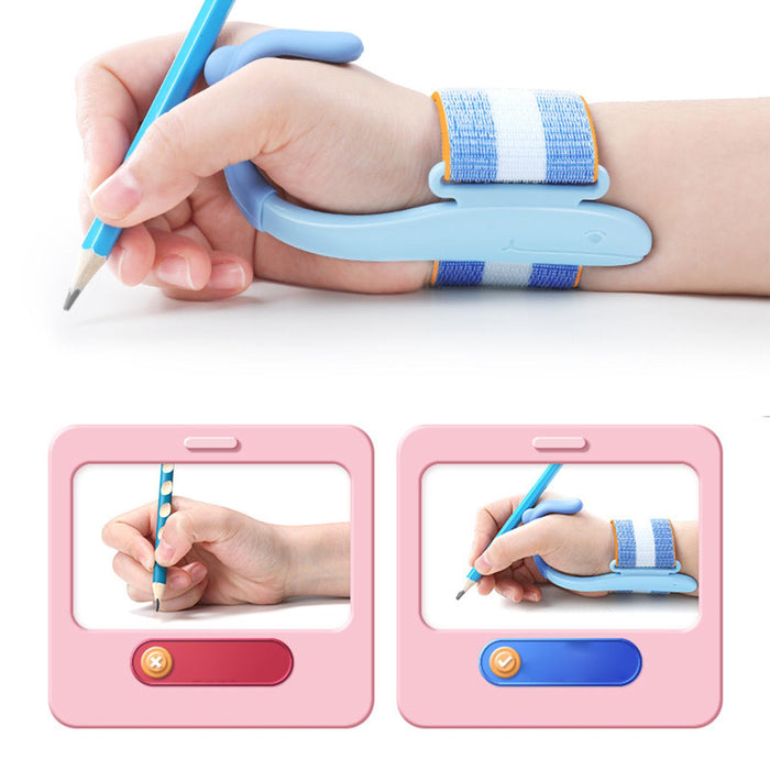 Crofta Writing Posture Correction Wrist Support Supplies Handwriting Wrist Brace Blue