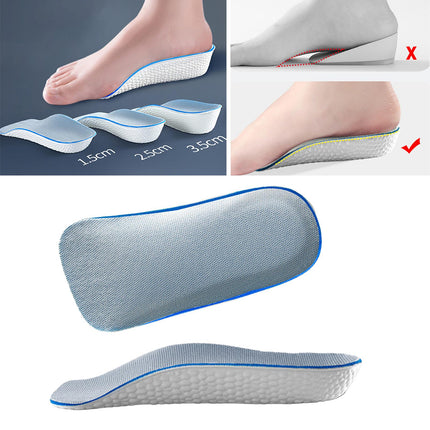 Crofta 2 Pieces Invisible Heel Lift Inserts Shock Absorption for Long Time Standing 1.5cm