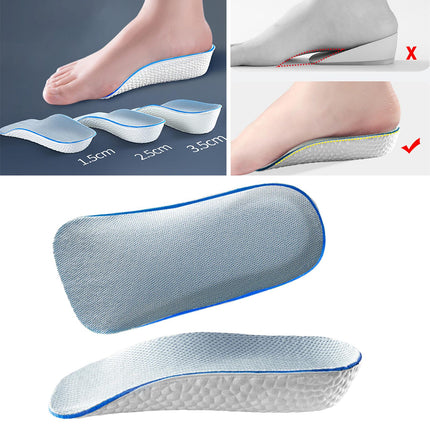 Crofta 2 Pieces Invisible Heel Lift Inserts Shock Absorption for Long Time Standing 2.5cm