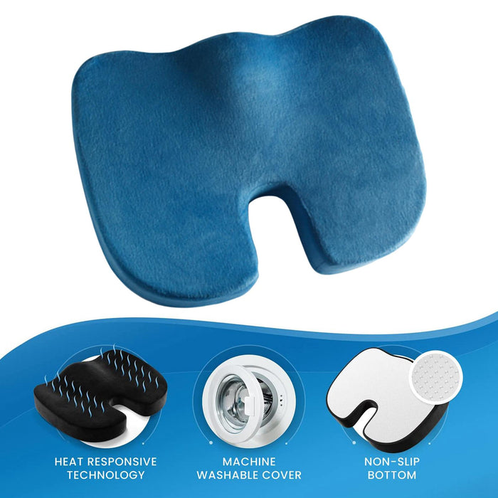 Crofta Travel Seat Cushion Hip Support Butt Pillow for Office Stadium Postnatal Blue