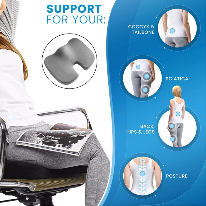 Crofta Travel Seat Cushion Hip Support Butt Pillow for Office Stadium Postnatal Gray