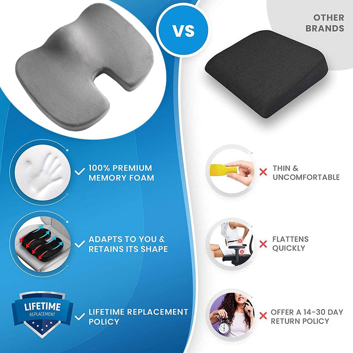 Crofta Travel Seat Cushion Hip Support Butt Pillow for Office Stadium Postnatal Gray