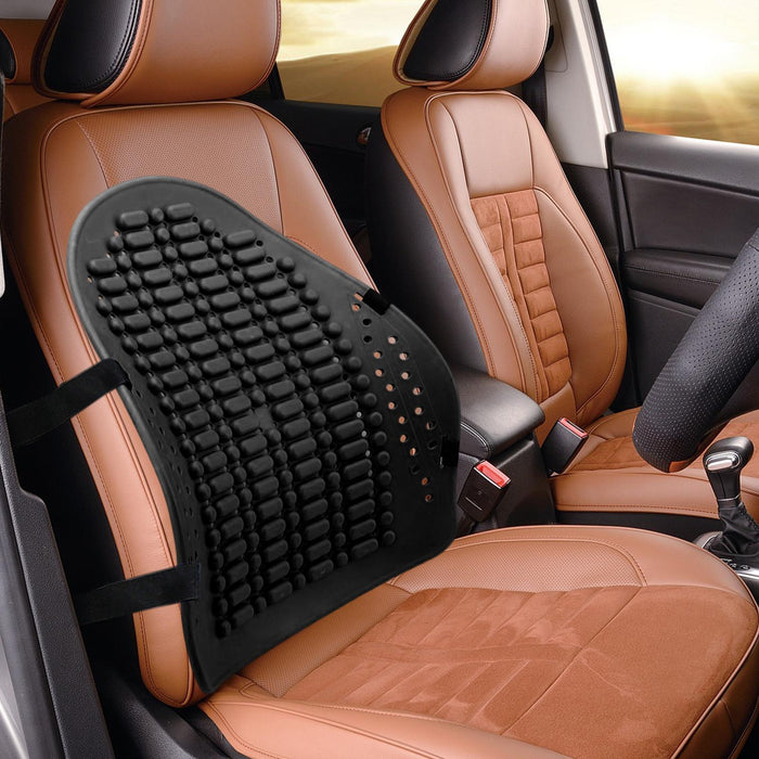 Crofta Comfortable Car Back Cushion Adjustable for Office Chairs Car Seat recliner Black Style A