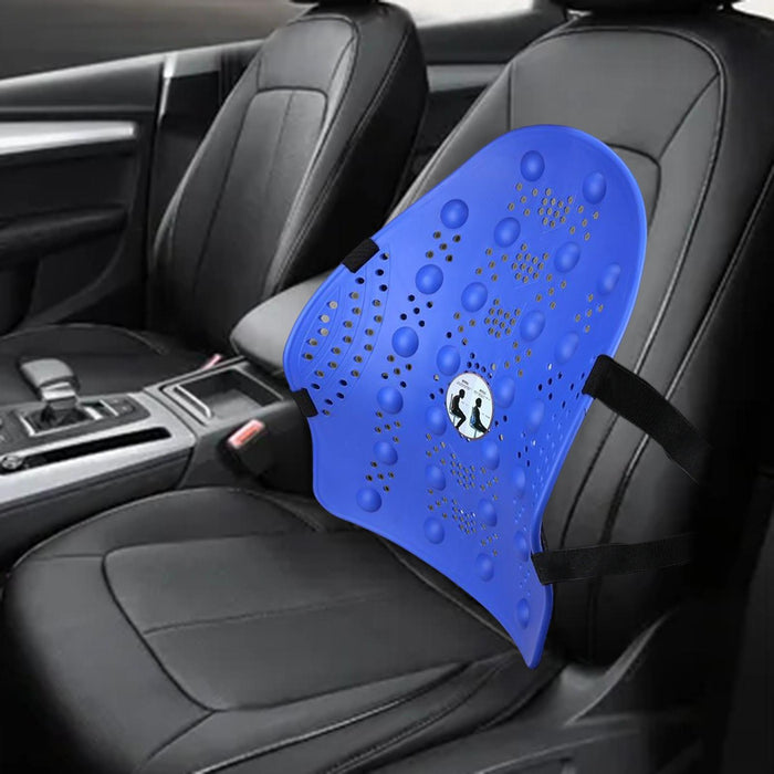 Crofta Comfortable Car Back Cushion Adjustable for Office Chairs Car Seat recliner Blue Style B