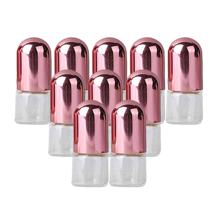 Crofta 10x Essential Oil Roller Bottles Clear Glass Roll On Perfume Bottles Mini 1ml