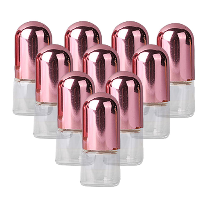 Crofta 10x Essential Oil Roller Bottles Clear Glass Roll On Perfume Bottles Mini 1ml