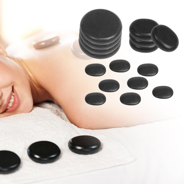 Crofta 16x Hot Stone Massage Set SPA Stones Multi Sizes Relaxation Easy to Clean