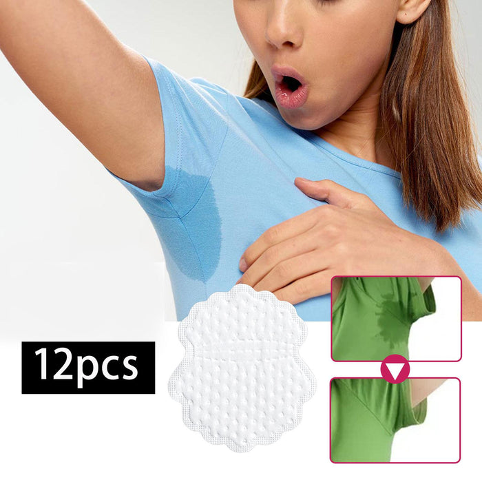 Crofta 12x Underarm Sweat Pads Disposable Armpit Absorb Sweat Pad for Women and Men