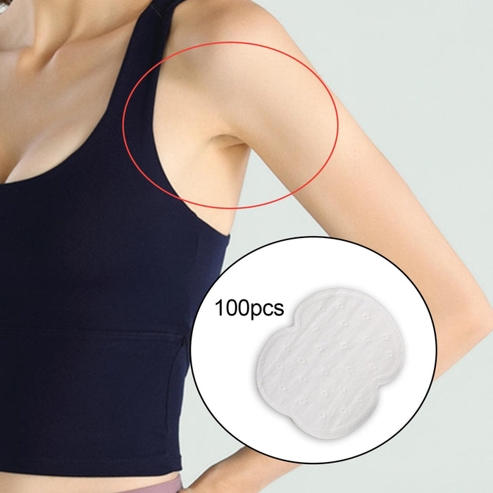 Crofta 100 Pieces Disposable Underarm Sweat Pads White Stickers for Sweating People