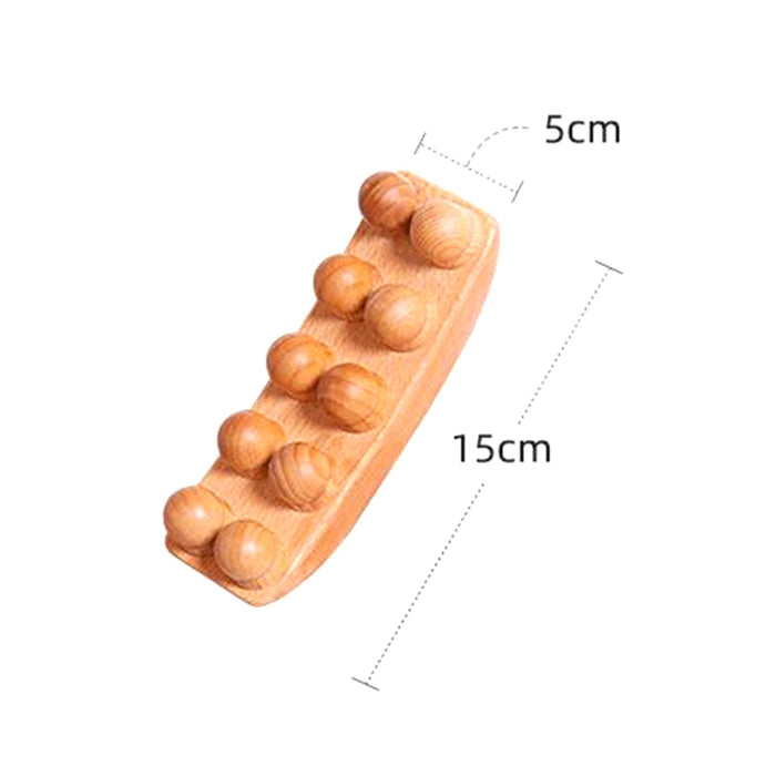 Crofta Wood Massage Stick Anti Cellulite 10 Balls Gua Sha Tool for Neck Shoulder Style A