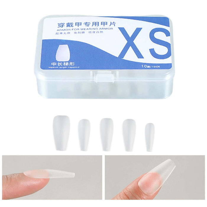 Crofta 100 Pieces Gel Nail Tips Set Manicure Tool Acrylic Traceless False Nail Tips  XS