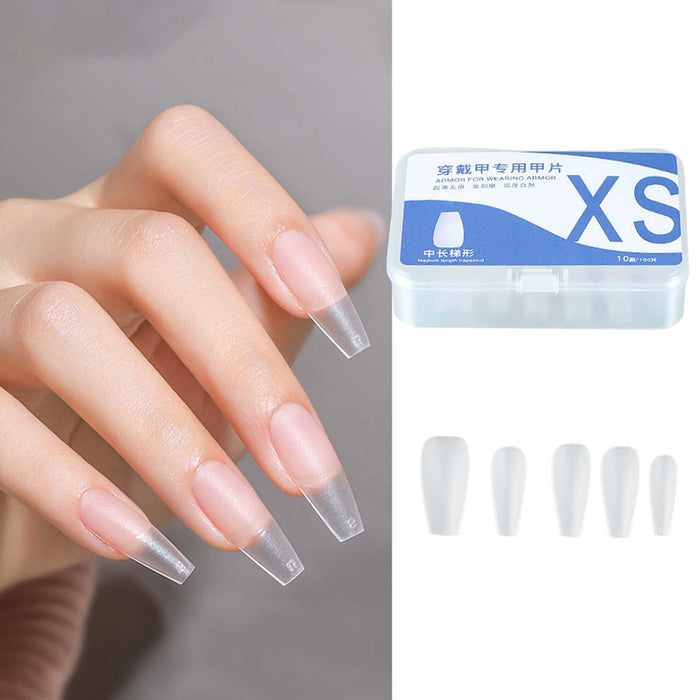 Crofta 100 Pieces Gel Nail Tips Set Manicure Tool Acrylic Traceless False Nail Tips  XS