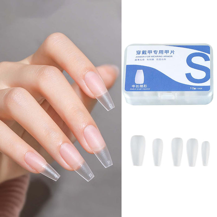 Crofta 100 Pieces Gel Nail Tips Set Manicure Tool Acrylic Traceless False Nail Tips S