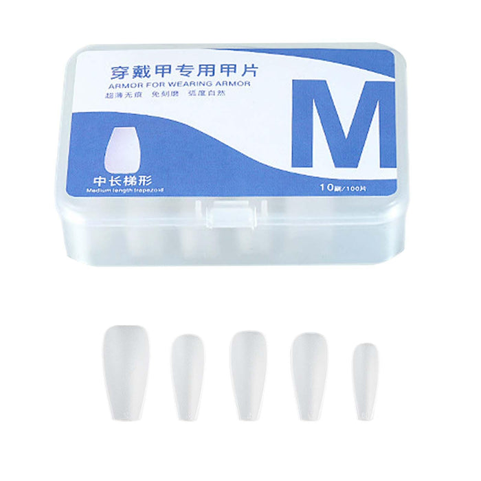 Crofta 100 Pieces Gel Nail Tips Set Manicure Tool Acrylic Traceless False Nail Tips M