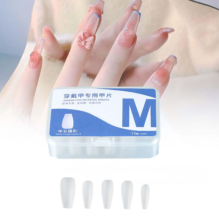 Crofta 100 Pieces Gel Nail Tips Set Manicure Tool Acrylic Traceless False Nail Tips M