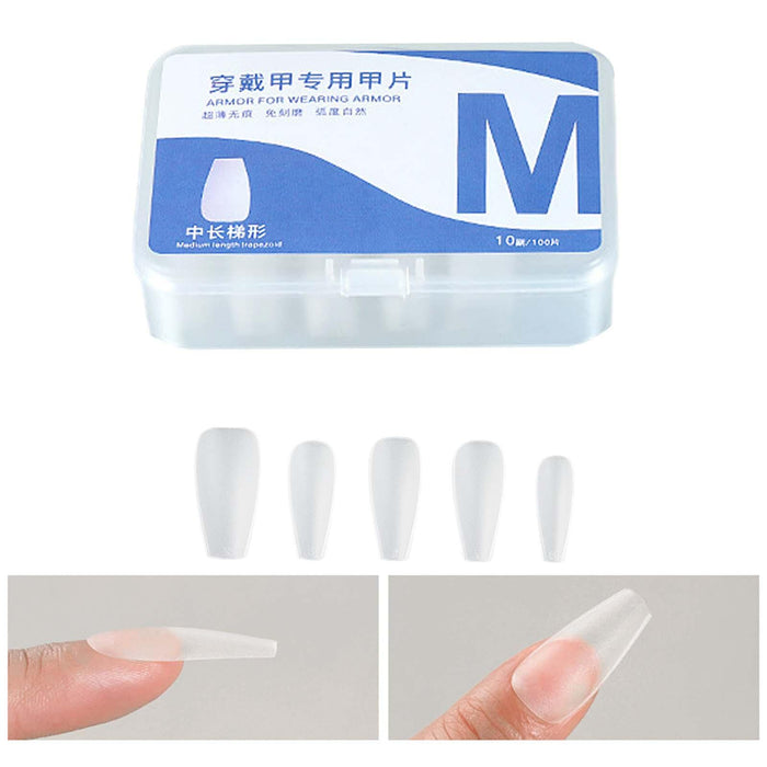 Crofta 100 Pieces Gel Nail Tips Set Manicure Tool Acrylic Traceless False Nail Tips M