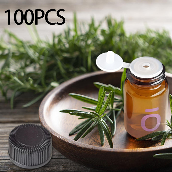 Crofta 100Pcs Essential Oil Bottles with Cap Sample Bottles Travel Mini Glass Vials with Flip Plug