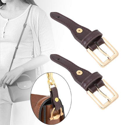 Crofta 2 Pieces Bag Strap Fastener Buckle Adjustable Bag Shoulder Strap Pin Buckles Brown