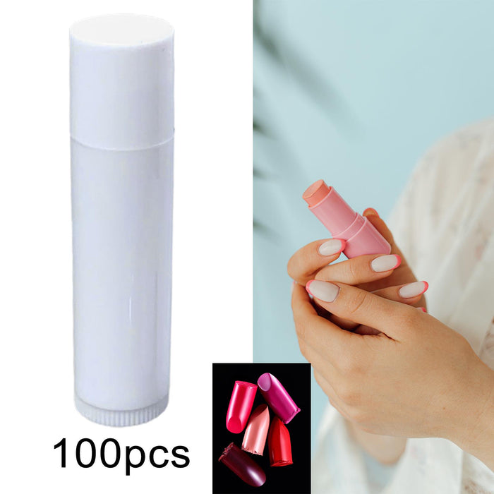 Crofta 100x Lip Gloss Tubes DIY Mini for Valentine's Day Present Girls Women Makeup white