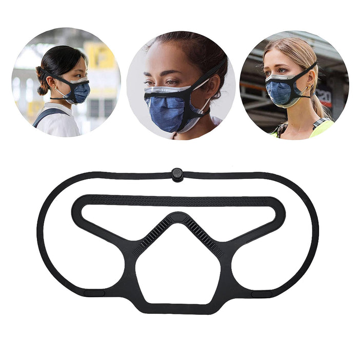 Crofta Silicone Face Mask Bracket Washable Prevent Glasses from Fogging Mask Holder Black