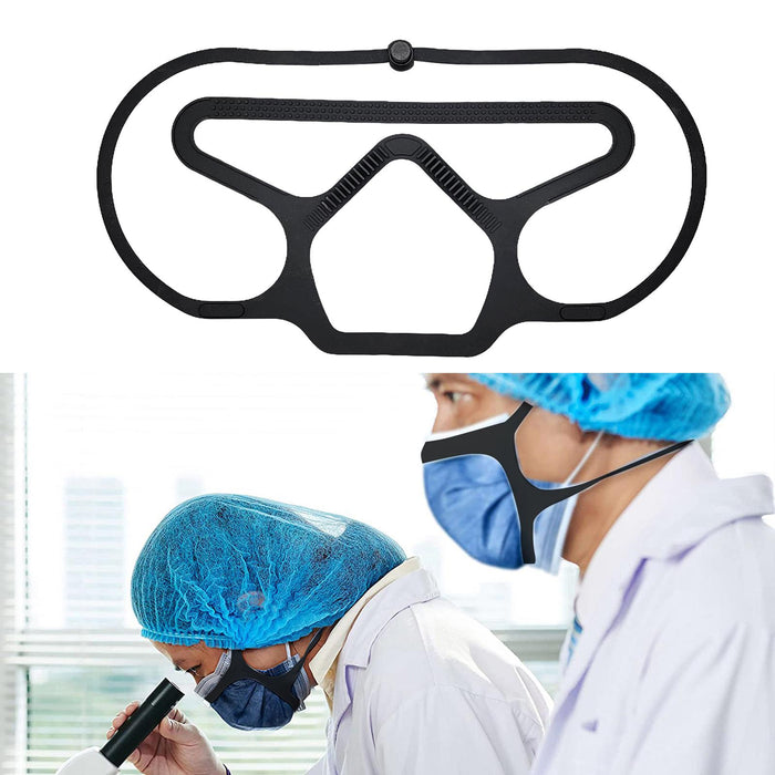 Crofta Silicone Face Mask Bracket Washable Prevent Glasses from Fogging Mask Holder Black