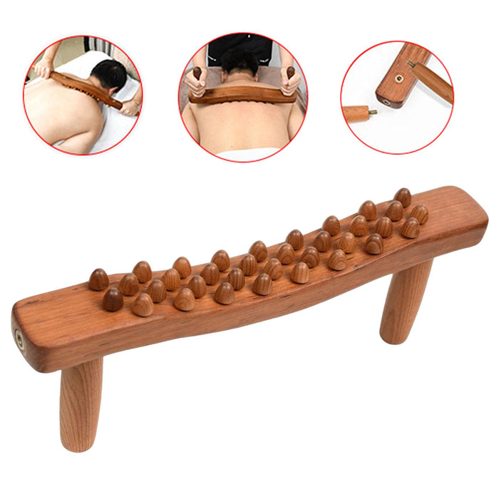 Crofta Wooden Massager Stick Point Guasha Scraping Stick for Home Neck Back