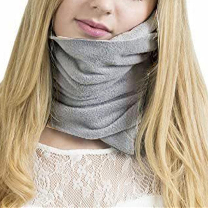 Crofta Airplane Travel Neck Pillow Head Cushion Support Rest Accessories Adjustable Light Gray