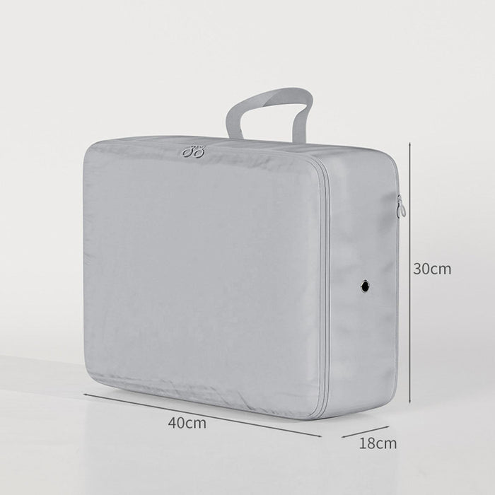 Crofta Compression Packing Cube Packing Organizer Smooth Two Way Zipper Collapsible Grey 40x30x18cm