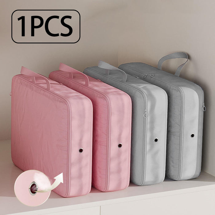 Crofta Compression Packing Cube Packing Organizer Smooth Two Way Zipper Collapsible Pink 40x30x12cm