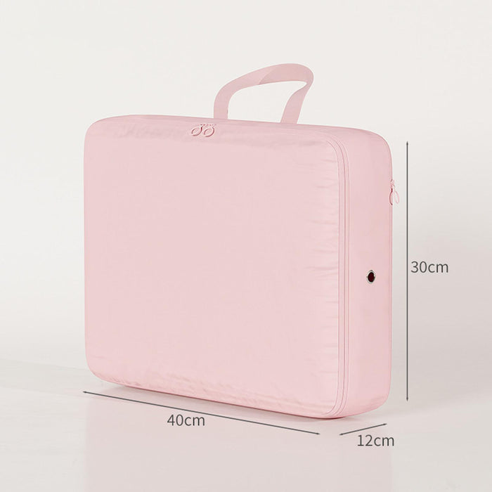 Crofta Compression Packing Cube Packing Organizer Smooth Two Way Zipper Collapsible Pink 40x30x12cm