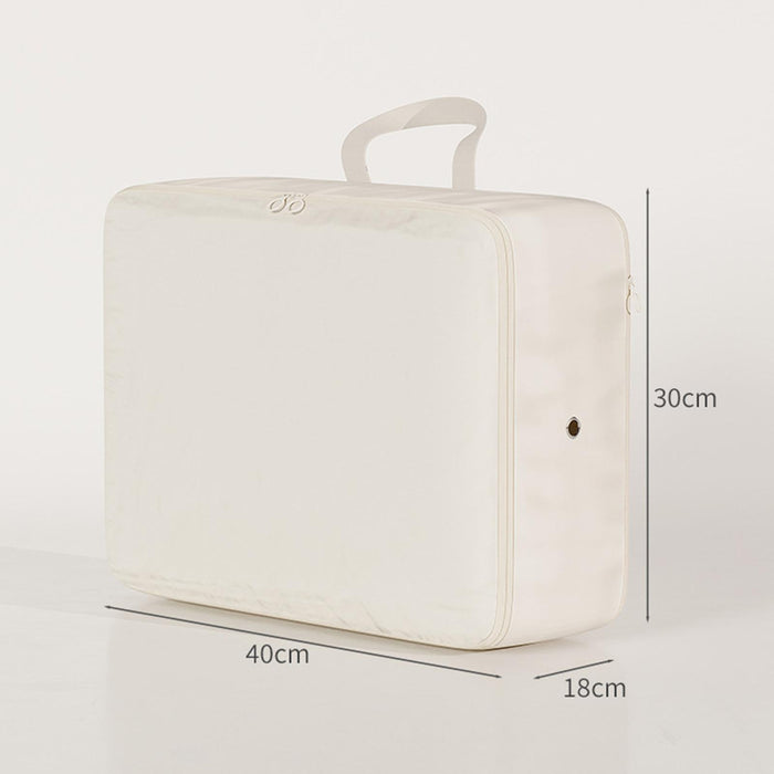 Crofta Compression Packing Cube Packing Organizer Smooth Two Way Zipper Collapsible Beige 40x30x18cm