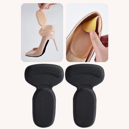 Crofta 2 Pieces Heel Cushion Pads High Heel Pads Back Stickers Foot Heel Protectors black