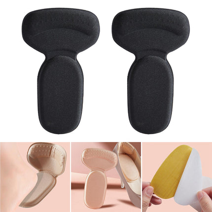 Crofta 2 Pieces Heel Cushion Pads High Heel Pads Back Stickers Foot Heel Protectors black