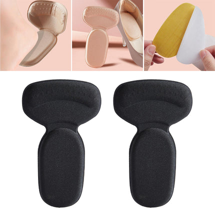 Crofta 2 Pieces Heel Cushion Pads High Heel Pads Back Stickers Foot Heel Protectors black