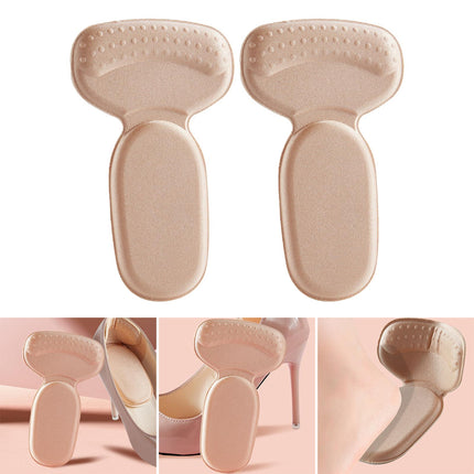 Crofta 2 Pieces Heel Cushion Pads High Heel Pads Back Stickers Foot Heel Protectors beige