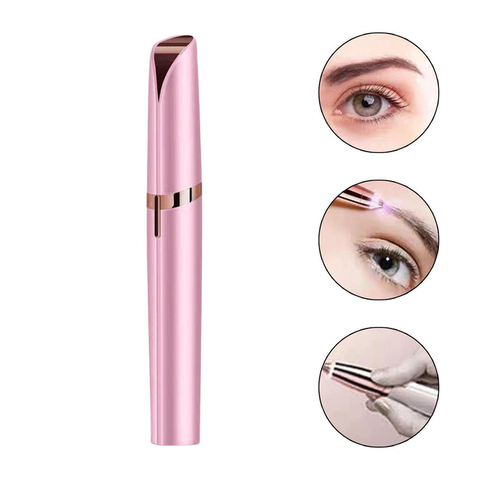 Crofta Women's Electric Eyebrow Trimmer Mini Facial Hair Remover for Lips Body Nose Pink