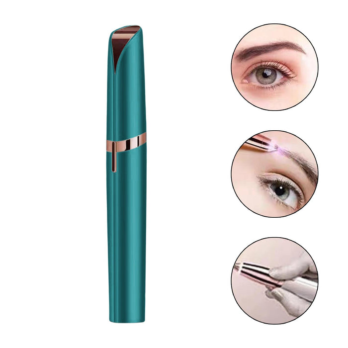 Crofta Women's Electric Eyebrow Trimmer Mini Facial Hair Remover for Lips Body Nose Green