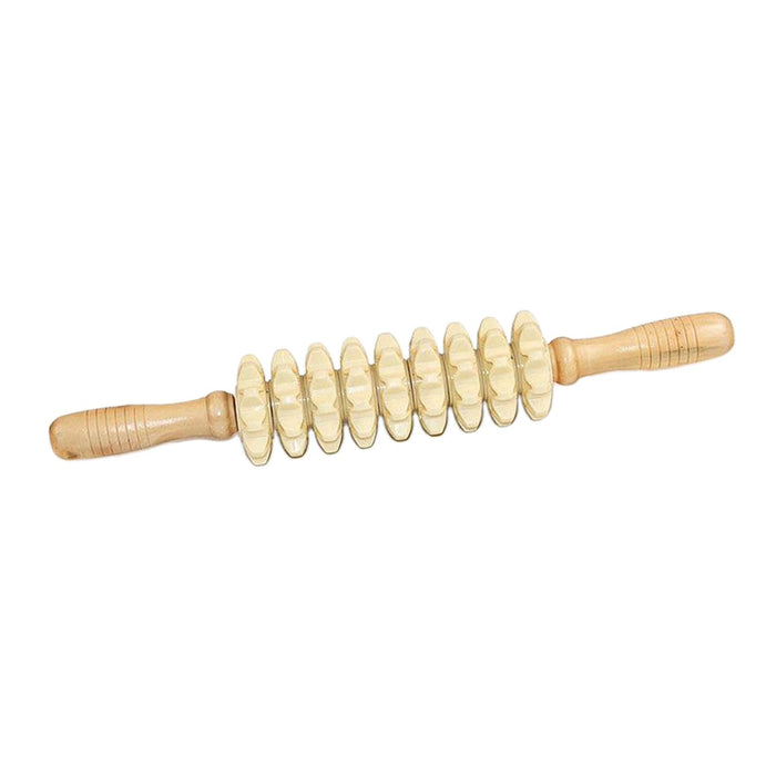 Crofta Wooden Massage Roller Wood Manual Massage Tool for Thigh Abdomen Back 9 Wheels