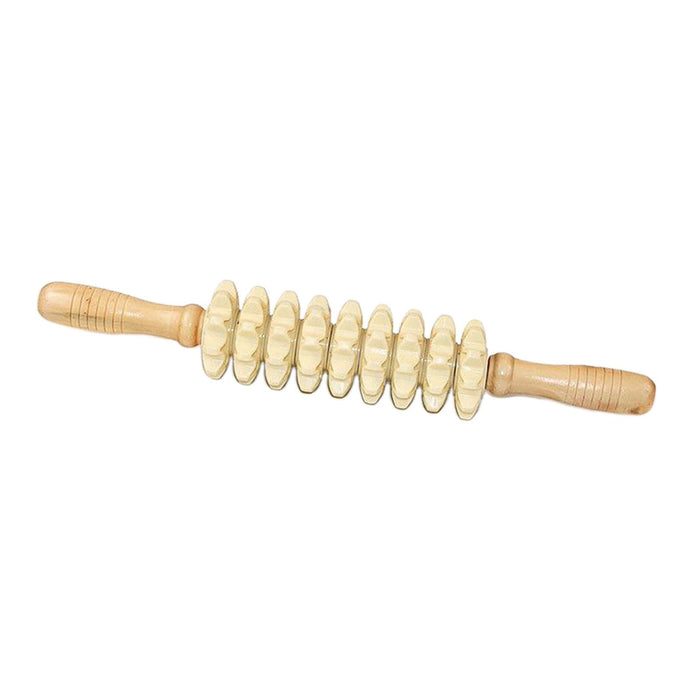 Crofta Wooden Massage Roller Wood Manual Massage Tool for Thigh Abdomen Back 9 Wheels