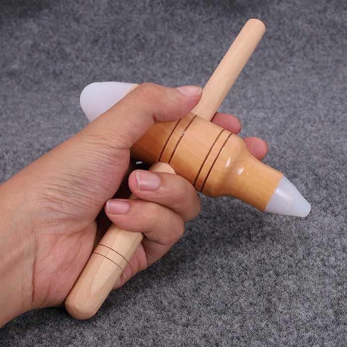 Crofta Wooden Foot Massage Stick Tool Acupoint Useful Massager Portable