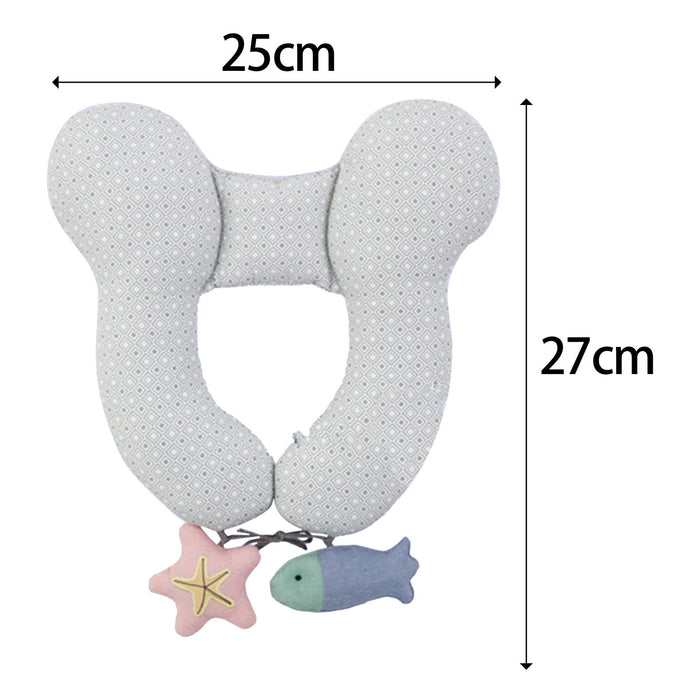 Crofta Baby Neck Support Pillow Cute Cartoon Soft Neck Pillow for Airplane Home Style C