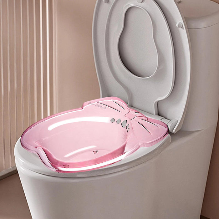 Crofta Women Elderly Toilet Seat Sitz Bath Basin Bidet Hip Bath Sturdy Avoid Squats pink