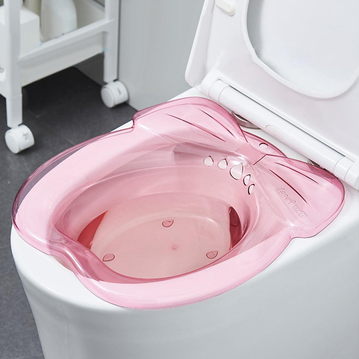 Crofta Women Elderly Toilet Seat Sitz Bath Basin Bidet Hip Bath Sturdy Avoid Squats pink