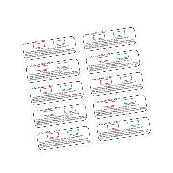 Crofta 10 Pieces UVC Light Test Card PVC Easy to Use 3 in1 UV Dosage Indicator Card