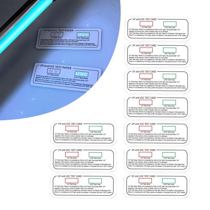 Crofta 10 Pieces UVC Light Test Card PVC Easy to Use 3 in1 UV Dosage Indicator Card