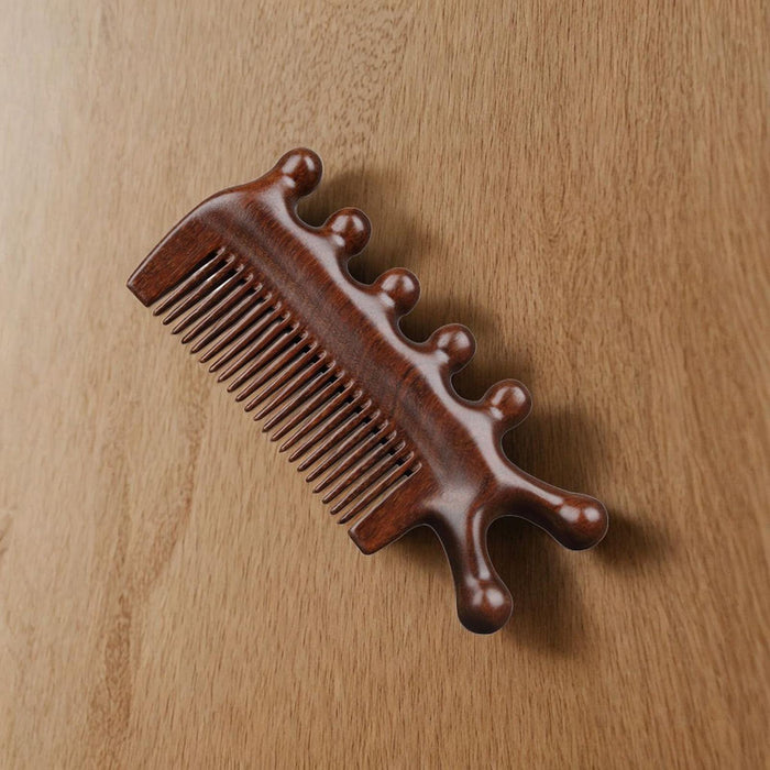 Crofta Wooden Massage Comb Handheld Hand Made Head Caring for Head Massage Tool Men