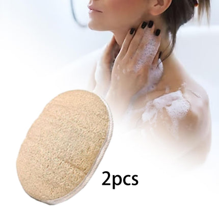 Crofta 2 Pieces Loofah Body Scrubber Pad for Deep Cleansing Body Wash Women and Men Oval Shower Sponge