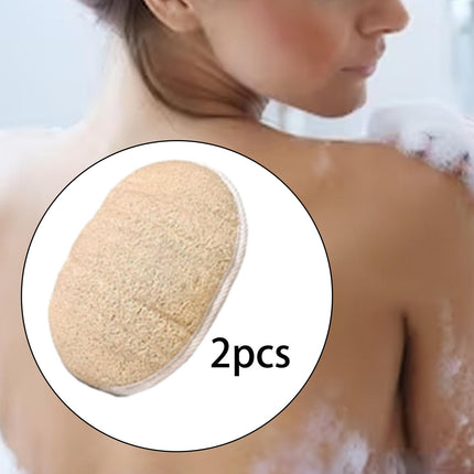 Crofta 2 Pieces Loofah Body Scrubber Pad for Deep Cleansing Body Wash Women and Men Oval Shower Sponge